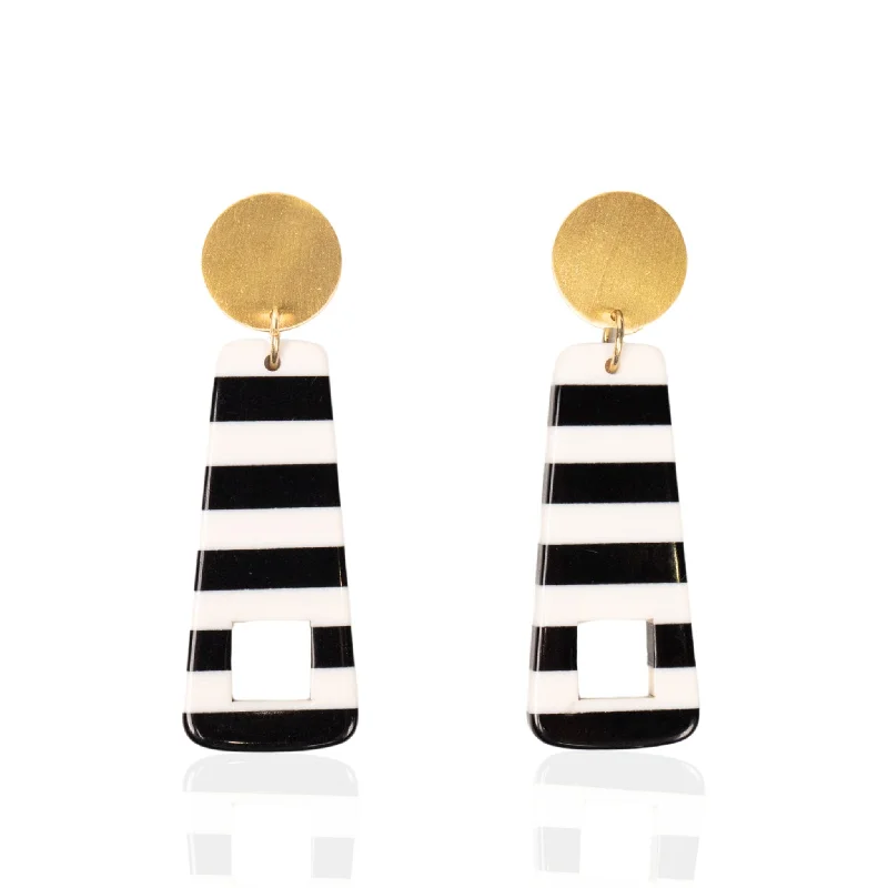 Earrings For Lean Lines-Brandy Dangles - B/W