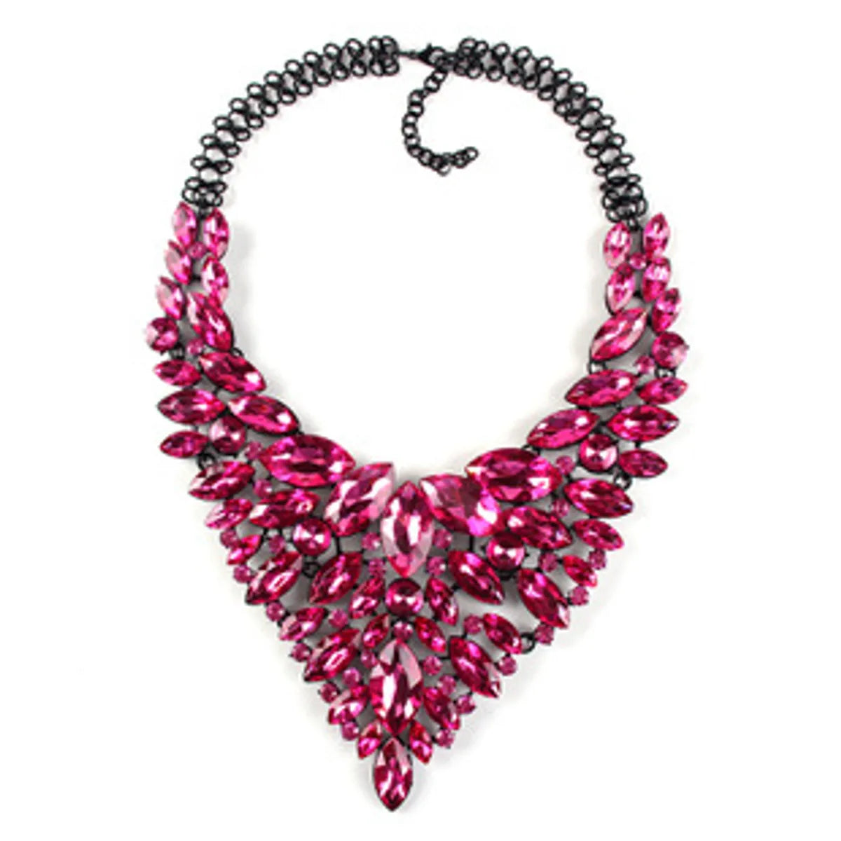 Necklaces For Boat Necks-Occident Alloy Pear Necklace ( Purple ) Nhjq2838