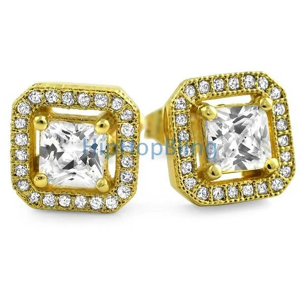 Best Swift Earrings-Princess Ice Island Micro Pave Iced Out Earrings