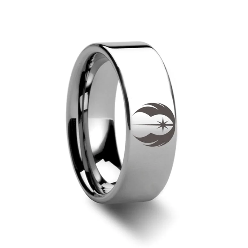 Rings For Frosty Evenings-Star Wars Jedi Order Tungsten Men's Wedding Band