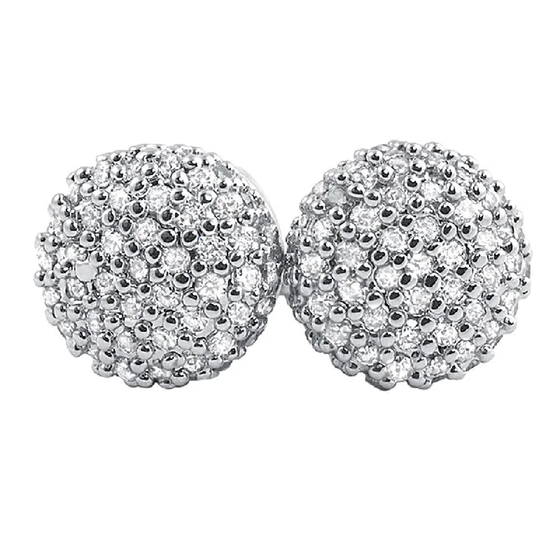 Earrings Deal Guide-Cylinder Micro Pave CZ Earrings Rhodium