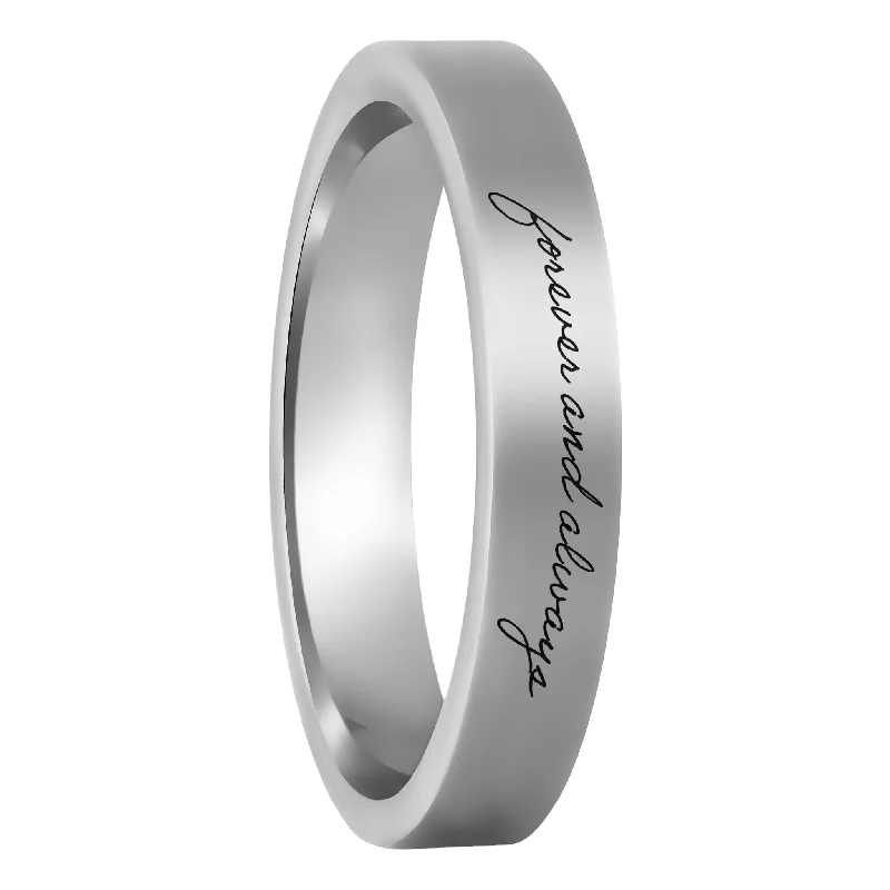 Steady Glow Rings-Custom Handwriting Tungsten Women's Ring