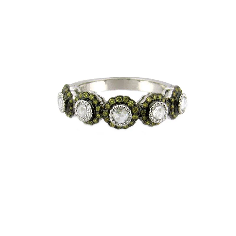 Rings For Low Knuckles-True Romance 5 Stone Green Diamond Ring