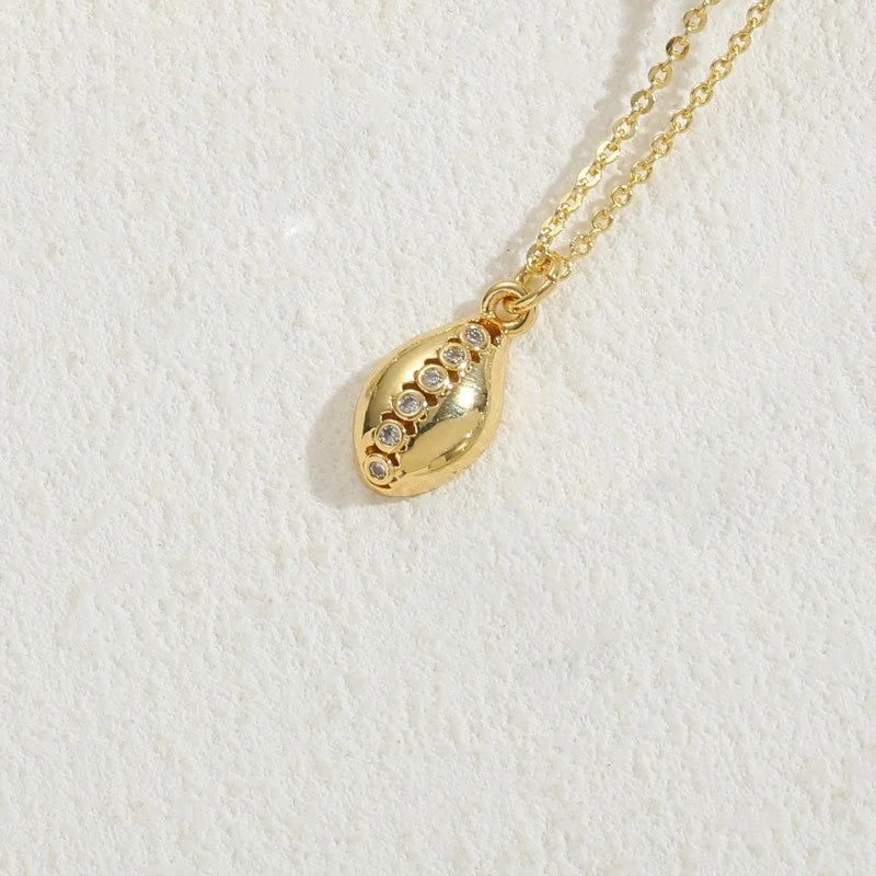 Geometric Zircon Necklace 14K Real Gold