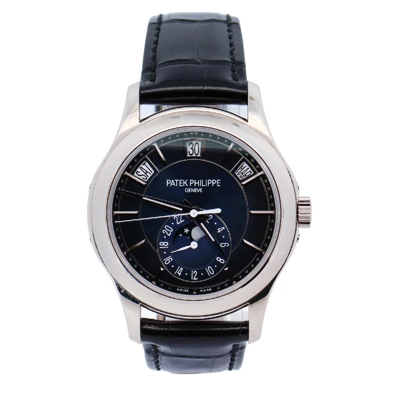 Watches For Day Spark-Watches For Lunch Meetings-Patek Philippe Annual Calendar 40mm Blue Dial Watch Ref# 5205G-013