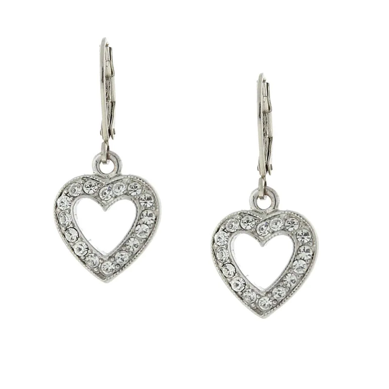 Earrings With Cascade Drops-1928 Jewelry Classic Crystal Heart Drop Earrings