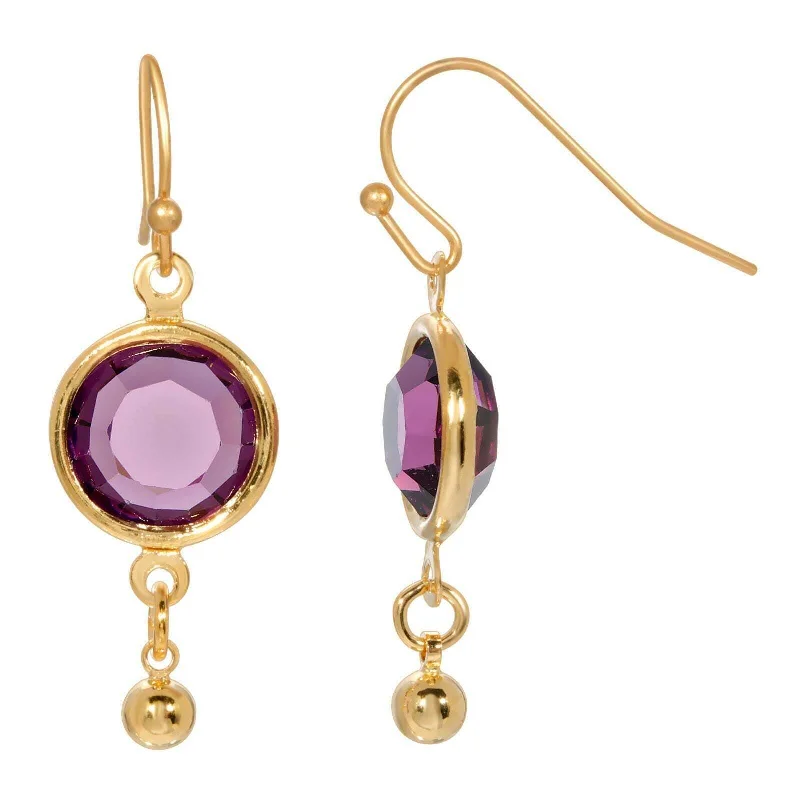 Great Earrings For Calm Looks-1928 Jewelry Amethyst Austrian Crystal Channel Drop Earrings