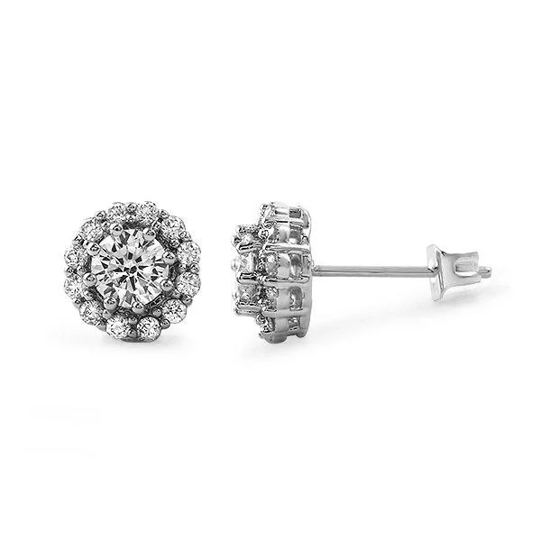 Huge Earrings For Show-Rhodium Flower CZ Bling Bling Earrings