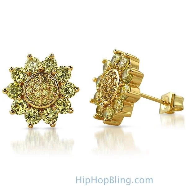 Earrings Gloss Routine-Sun Shine Lemonade CZ Bling Bling Earrings