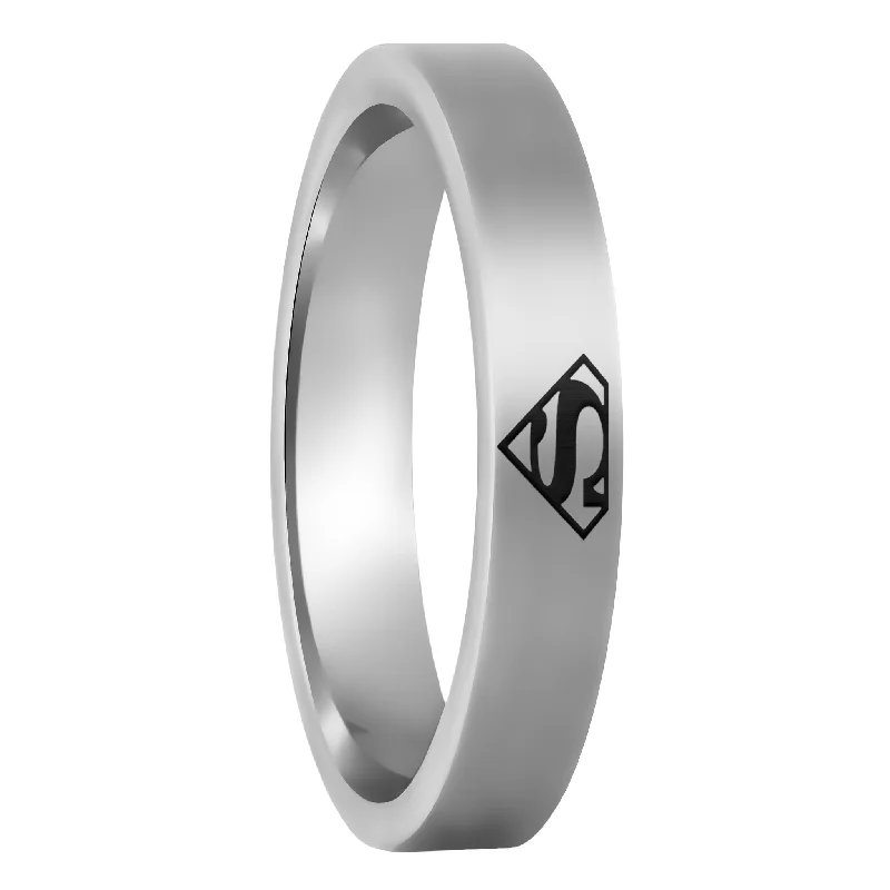 Rings For Nomadic Flair-Superman Tungsten Women's Wedding Band