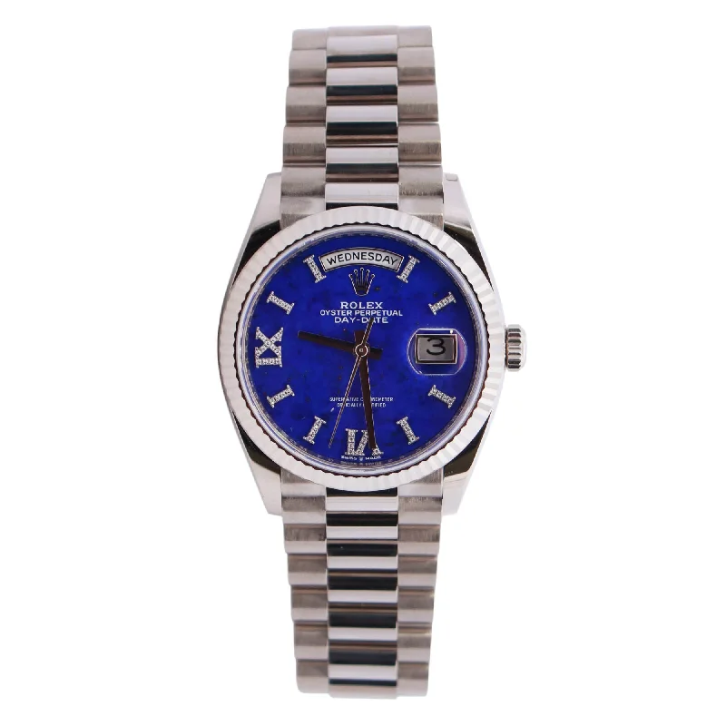 Watches For Tide Glow-Watches For Beach Trips-Rolex Day Date 36mm Blue Dial Watch Ref# 128239