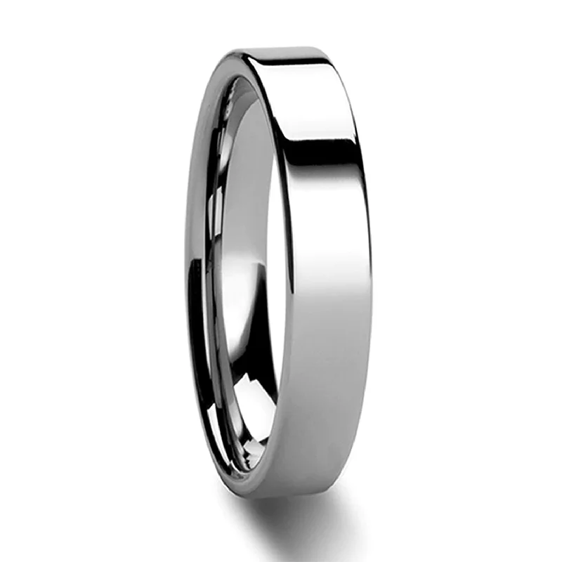 Rings Dust Hacks-Flat Women's Tungsten Wedding Band