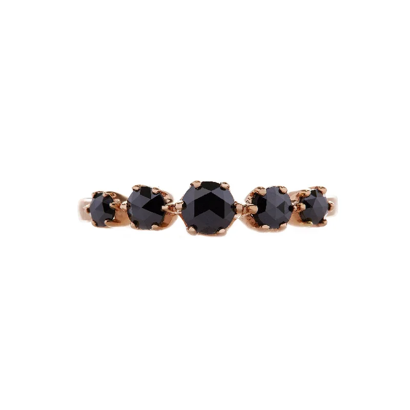 Rings For Vintage Souls-Giselle Black Rose Cut Diamond Ring