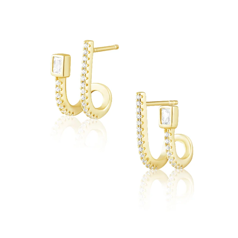 Earrings For Wise Ones-Darcie CZ Huggie