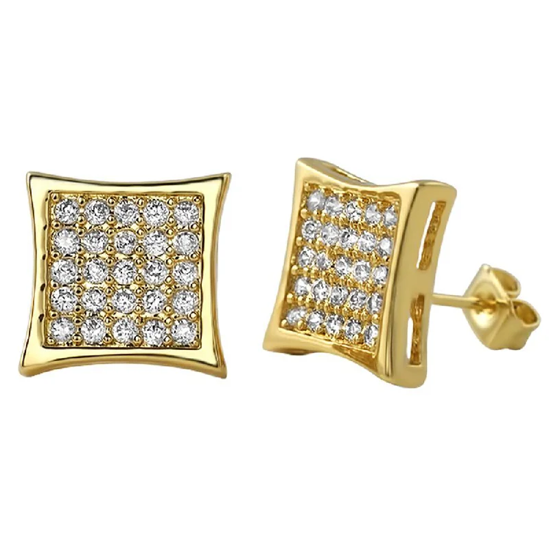 Earrings For Desk Jobs-Gold Kite 50 CZ Micro Pave Earrings