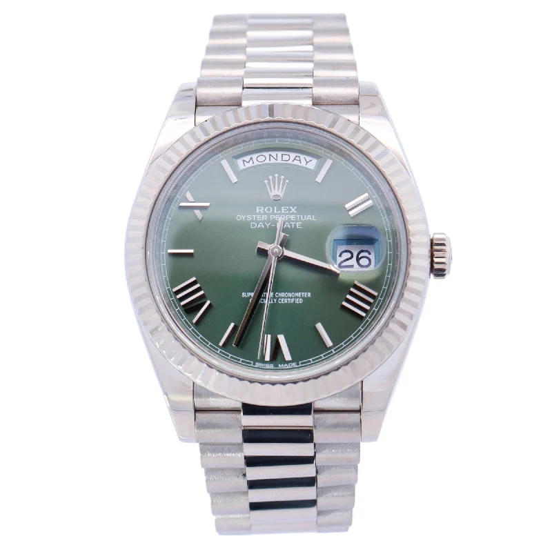 Watches For Cold Spark-Watches For Winter Use-Rolex Day-Date 40mm Olive Dial Watch Ref# 228239