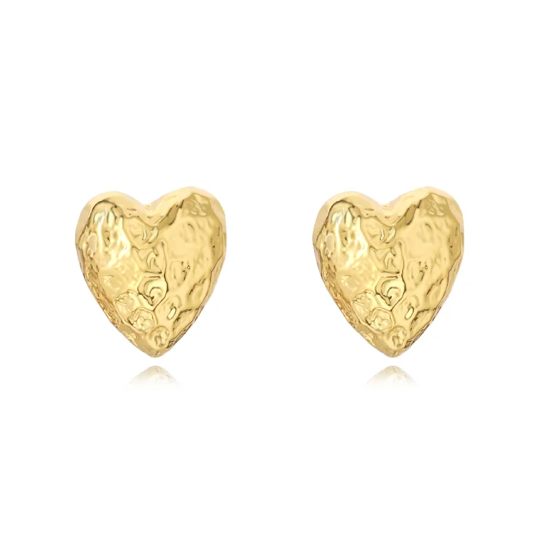 Earrings For Travel Kits-Corinne Heart Studs