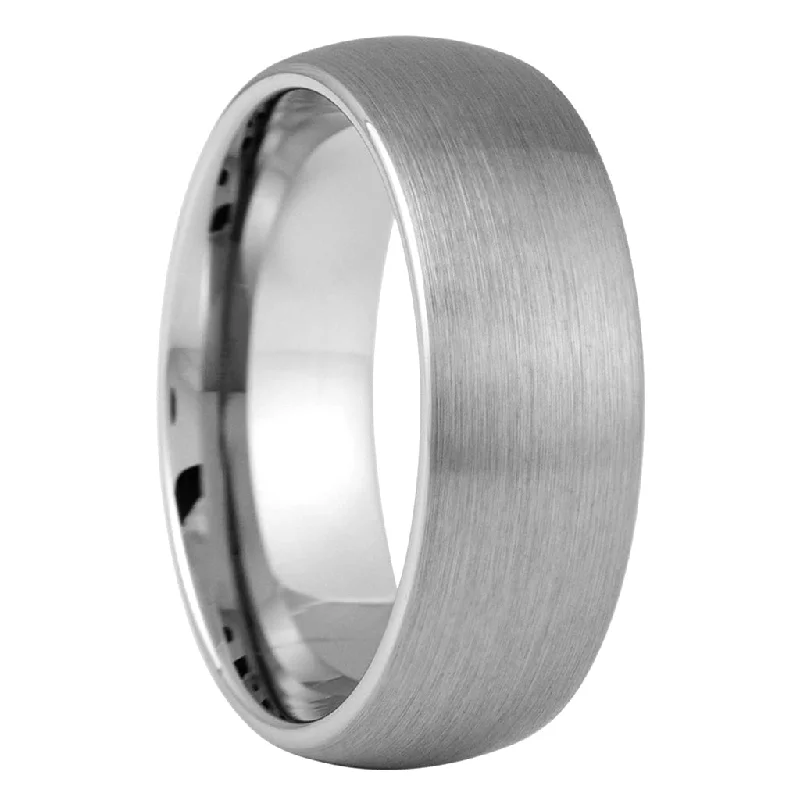 Rings For Fine Shine-Matte Brushed Tungsten Wedding Band