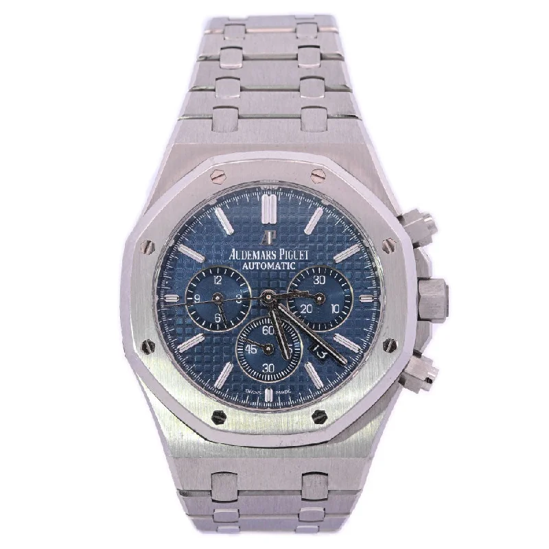 Best Mute Watches-Best Colorful Watches-Audemars Piguet Royal Oak 41mm Blue Dial Watch Ref# 26320ST.OO.1220ST.03