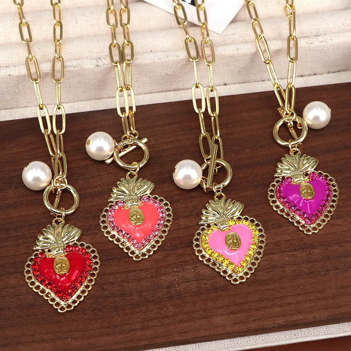 Necklaces For Foggy Days-Copper Plating Inlay Heart Shape Zircon Pendant Necklace