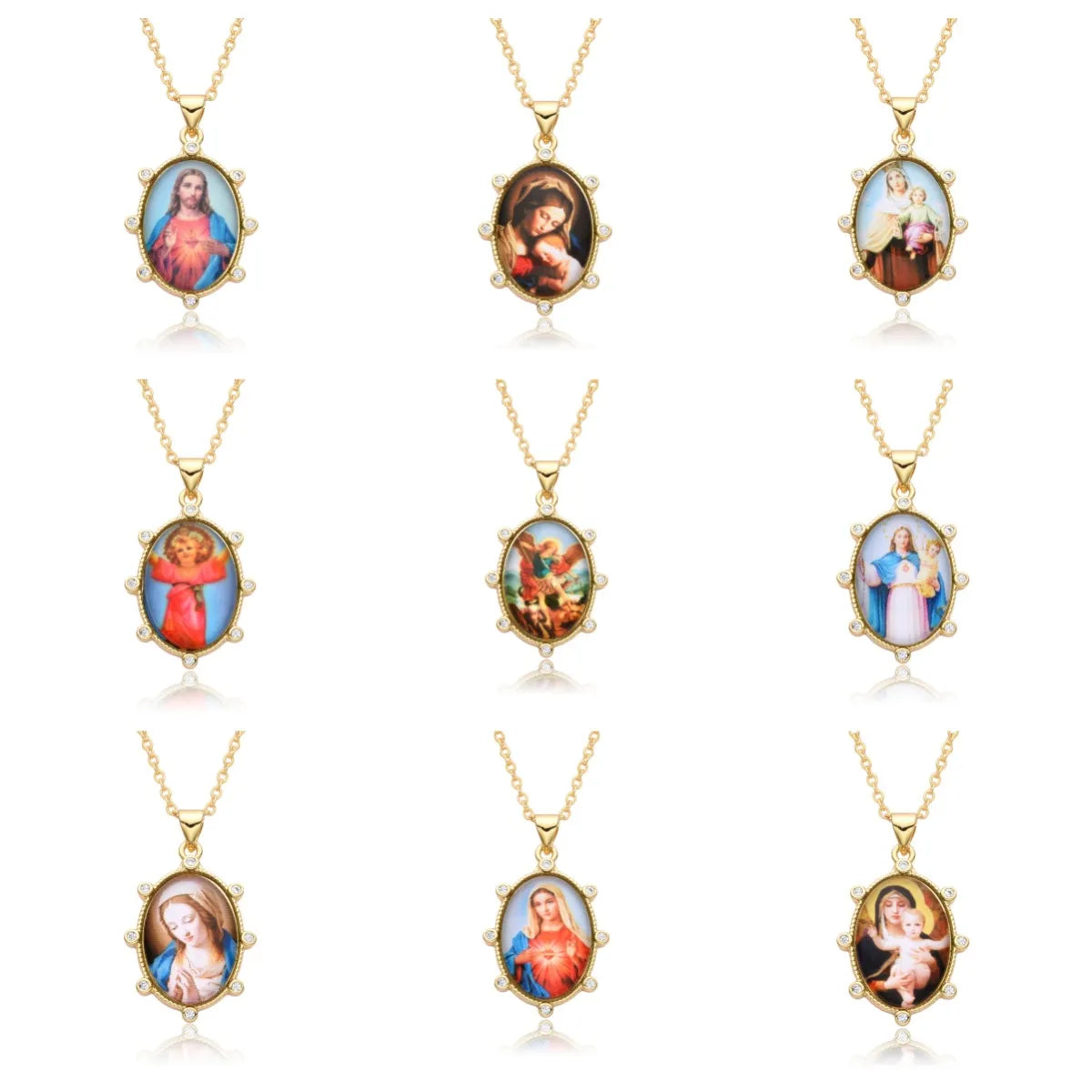 Necklaces For Mild Flair-Copper Retro Portrait Plating Inlay Zircon Pendant Necklace