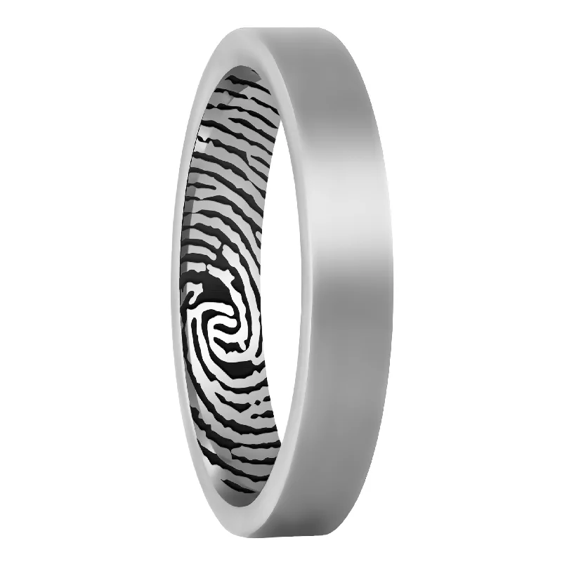 Peaceful Rings For Serenity-Custom Inside Fingerprint Tungsten Women's Ring