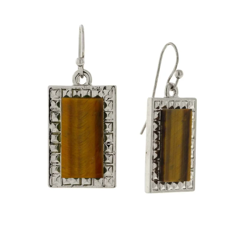 Earrings For Dreamy Style-1928 Jewelry Classic Rectangle Gemstone Drop Earrings