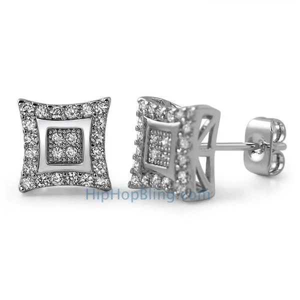 Earrings Wear Test-Double Kite M CZ Micro Pave Bling Earrings