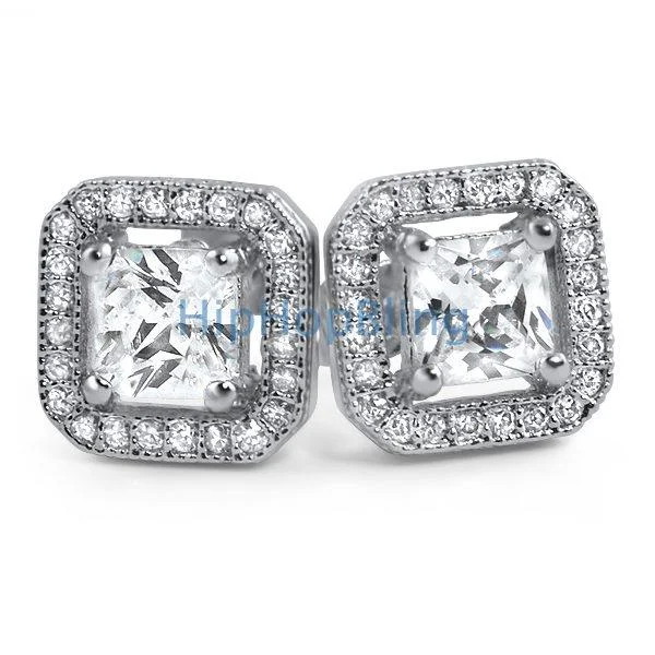 Great Earrings For Task Days-Princess Ice Island CZ Bling Bling Earrings