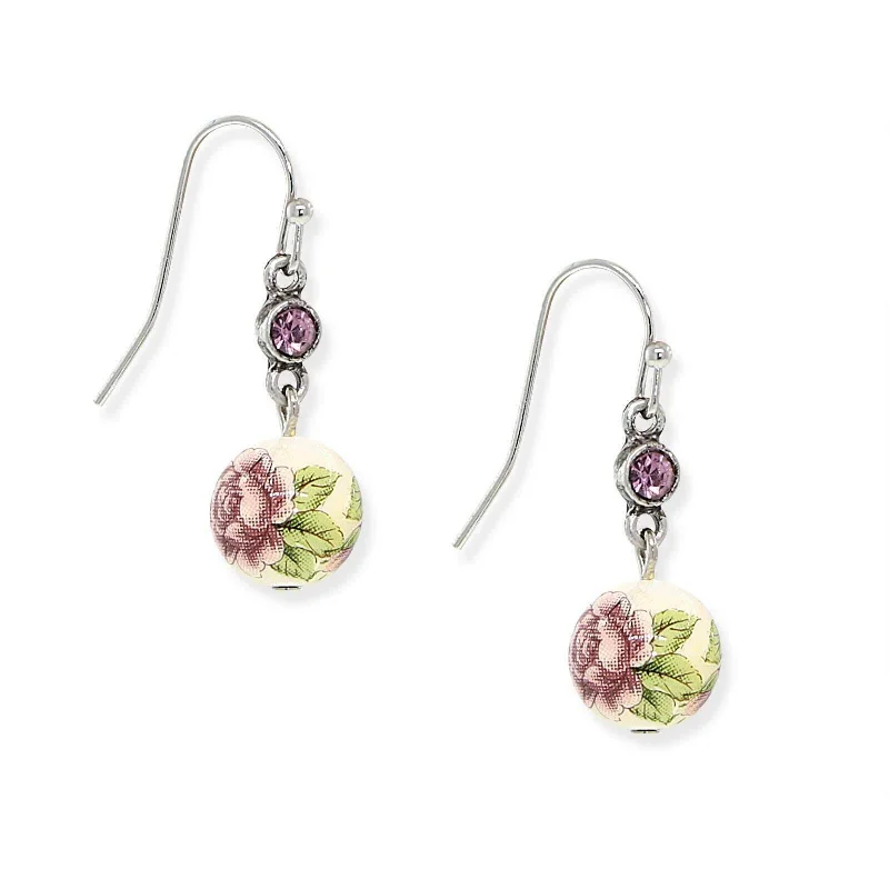 Earrings For Full Flair-1928 Jewelry Purple Crystal Flower Drop Earrings