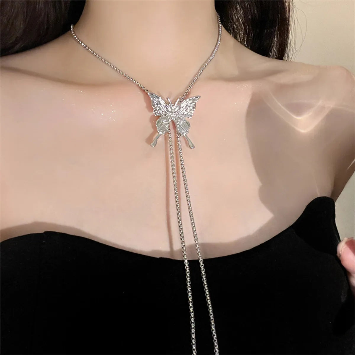 Necklaces For Sweet Shine-Sweet Butterfly Alloy Plating Women's Long Necklace