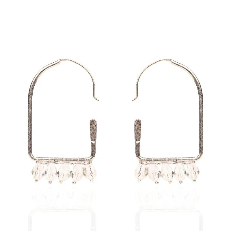 Top Craft Earrings-Valentina Arch Hoops - Silver