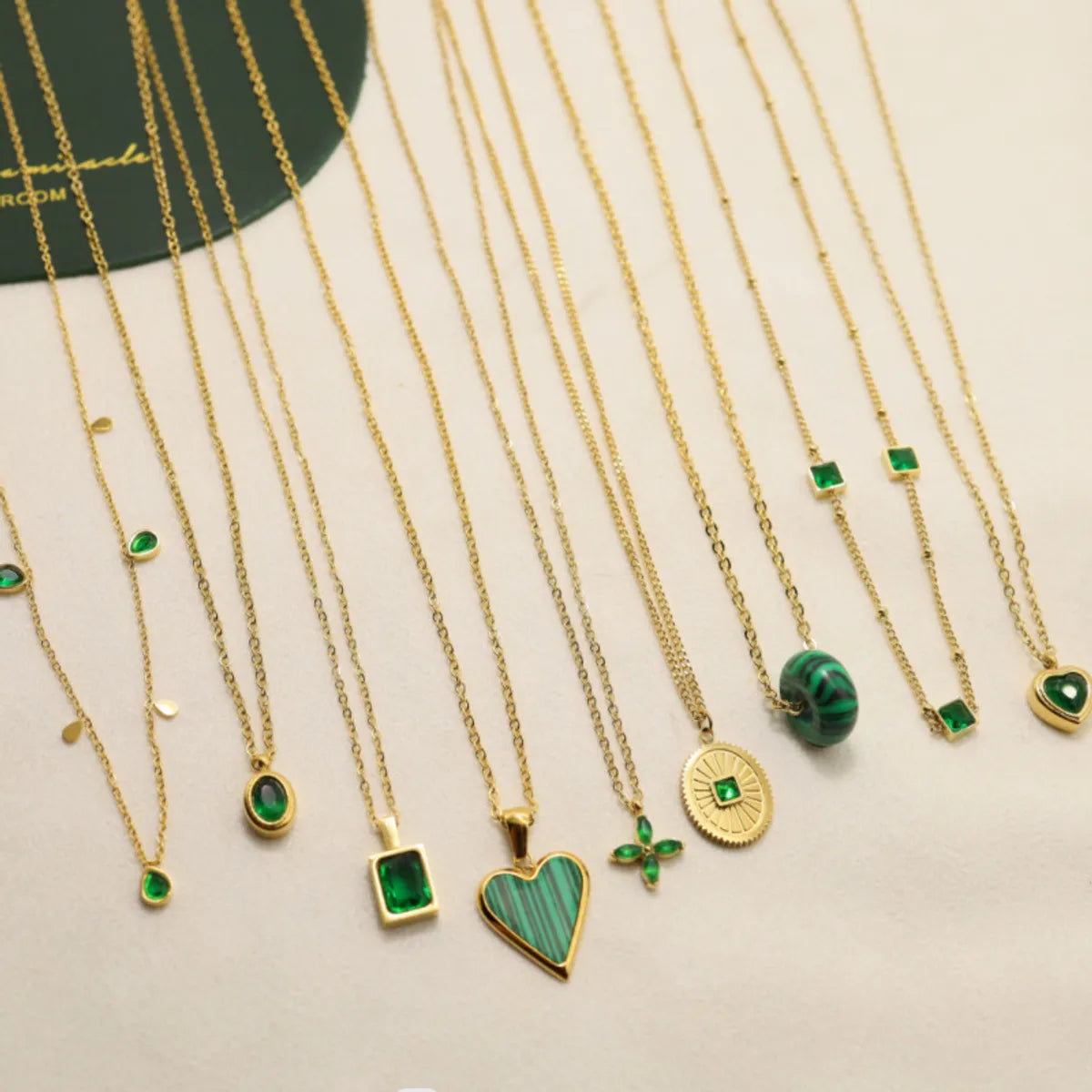 Necklaces For Stacked Style-Fashion Heart Shape Stainless Steel Gold Plated Zircon Pendant Necklace