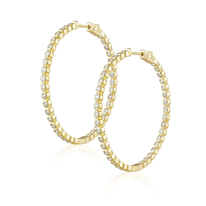 Best Get Earrings-Eliza Bezel Hoop