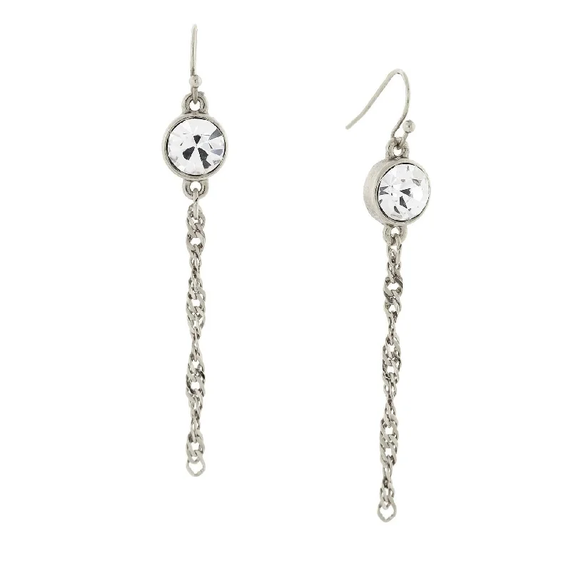 Earrings Tend Routine-1928 Jewelry Crystal Chain Linear Drop Earrings