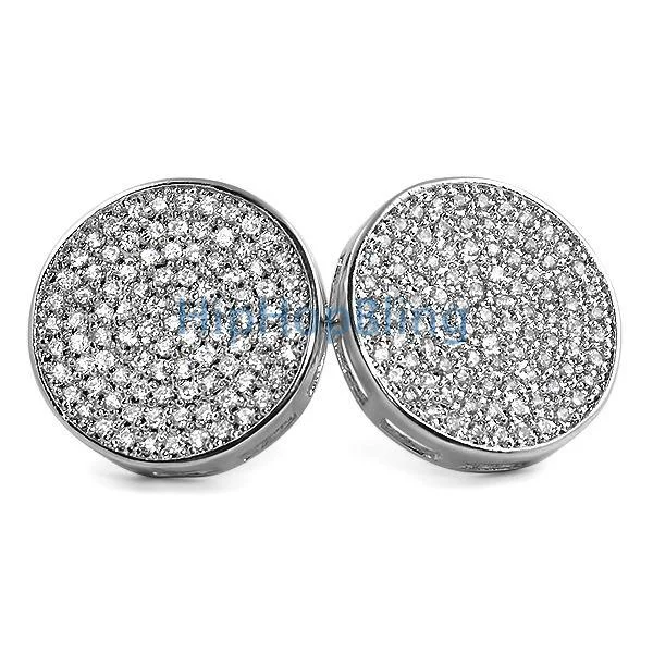 Earrings For Fine Strands-Jumbo Circle CZ Bling Bling Micro Pave Earrings