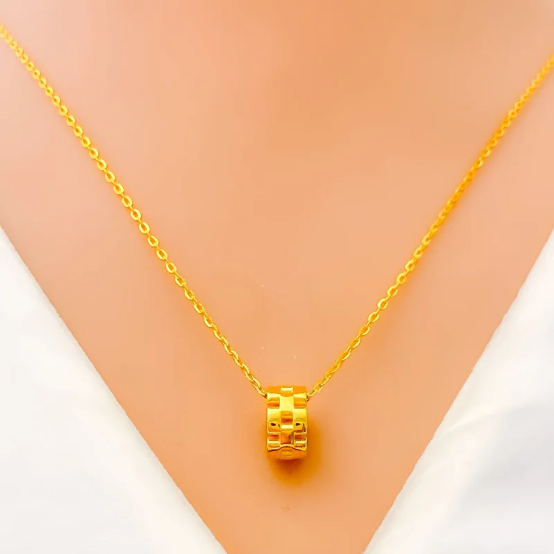 Necklaces For Light Days-Dressy Elegant 21k Gold Trendy CZ Necklace