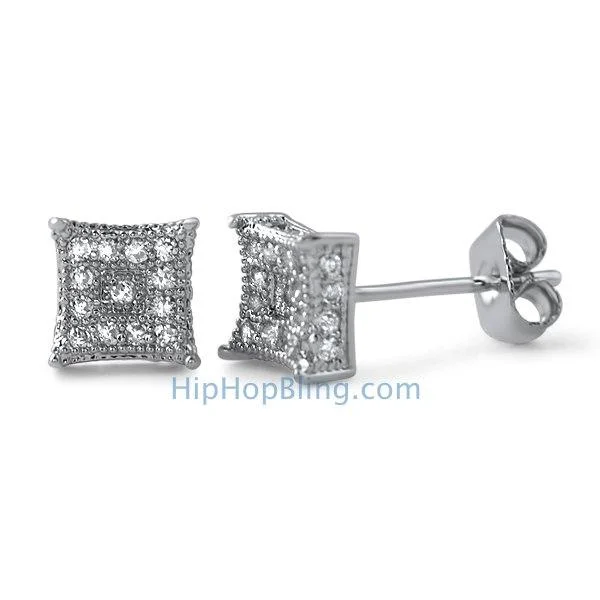 Earrings Keep Hints-3D Box Kite S Micro Pave CZ Earrings