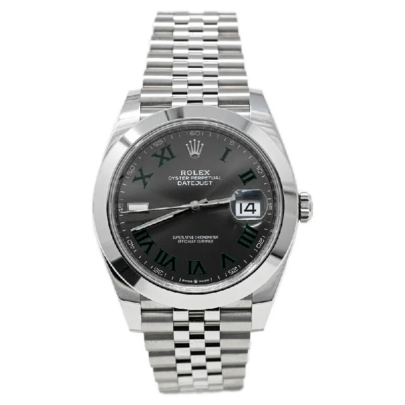 Watches For Light Shine-Watches For Cool Looks-Rolex Datejust 41mm Wimbledon Dial Watch Ref# 126300