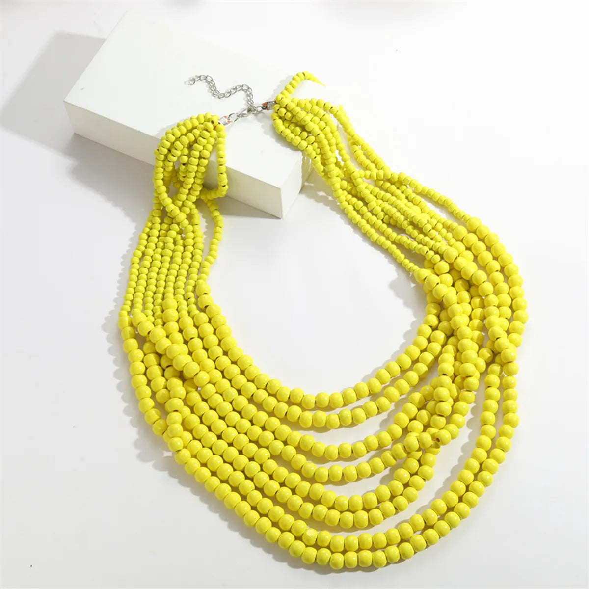 Necklaces For Scoop Cuts-Basic Modern Style Classic Style Solid Color Wooden Beads Wholesale Necklace