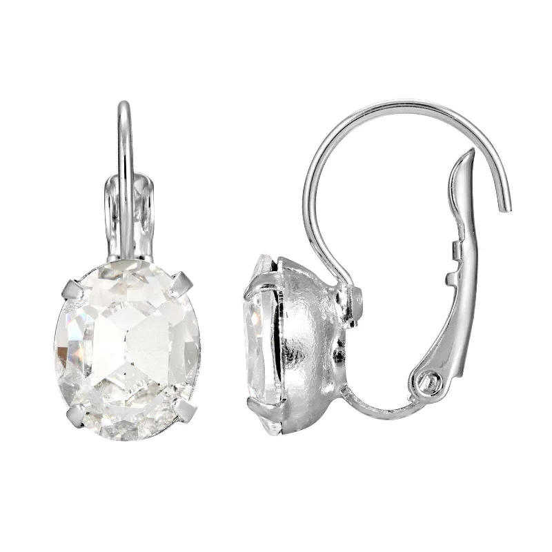 Best Low Earrings-1928 Jewelry Oval Petite Austrian Crystal Drop Earrings