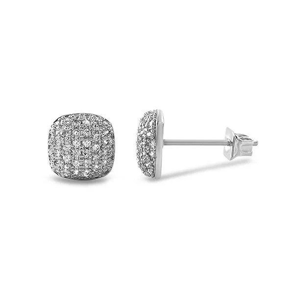 Natural Earrings Picks-Icey Rhodium CZ Micro Pave Earrings