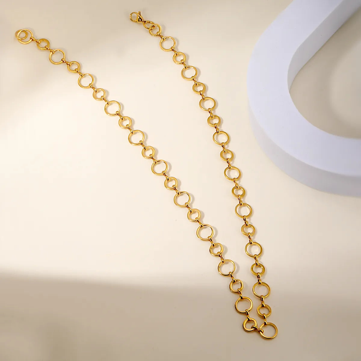 Necklaces Save Deals-Simple Style Circle Stainless Steel Plating 18k Gold Plated Necklace