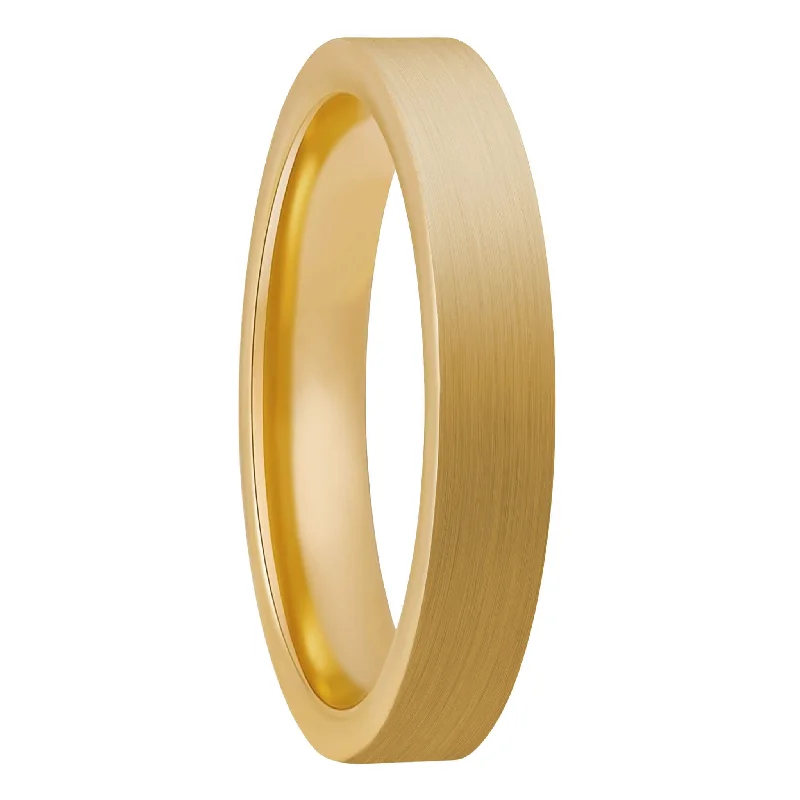 Rings For Twilight Glow-Brushed Gold Tungsten Women's Wedding Band