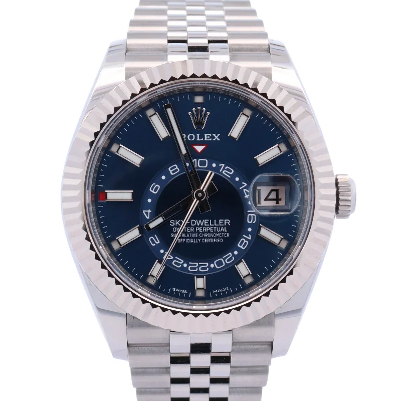 Full Watches For Flair-Wide Watches For Flair-Rolex Sky-Dweller 42mm Blue Dial Watch Ref# 336934