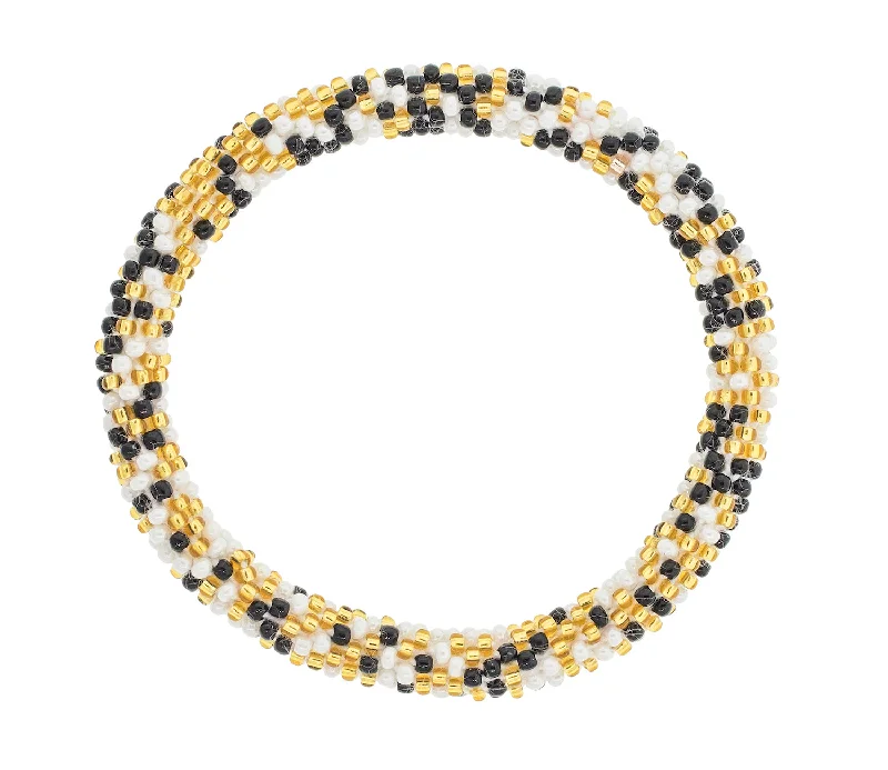 Bracelets With Bold Clasps-Game Day Roll-On® Bracelet <br> Gold, White, & Black Speckled