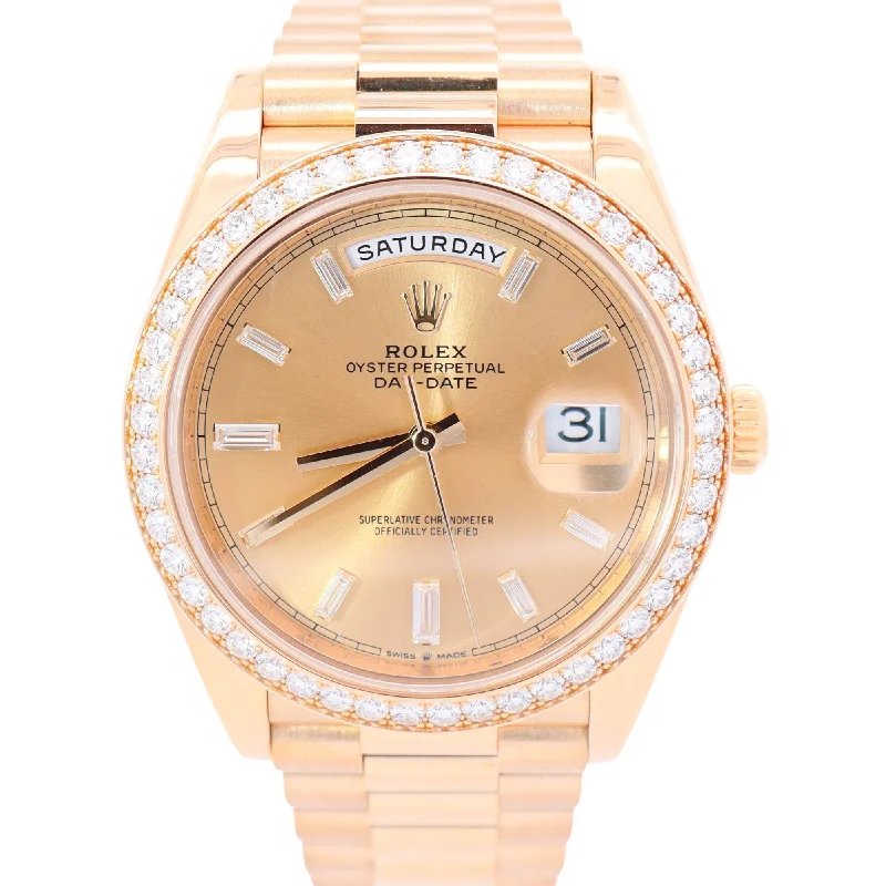 Best Zing Watches-Best Quick Watches-Rolex Day-Date 40mm Champagne Dial Watch Ref# 228348RBR