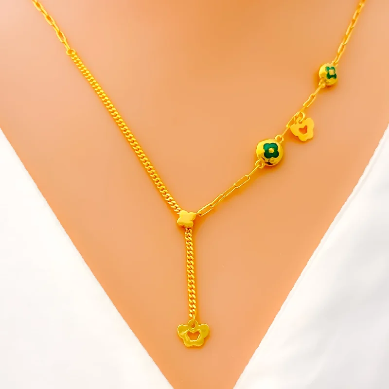 Necklaces Bulk Rating-Dainty Asymmetrical 21k Gold Necklace