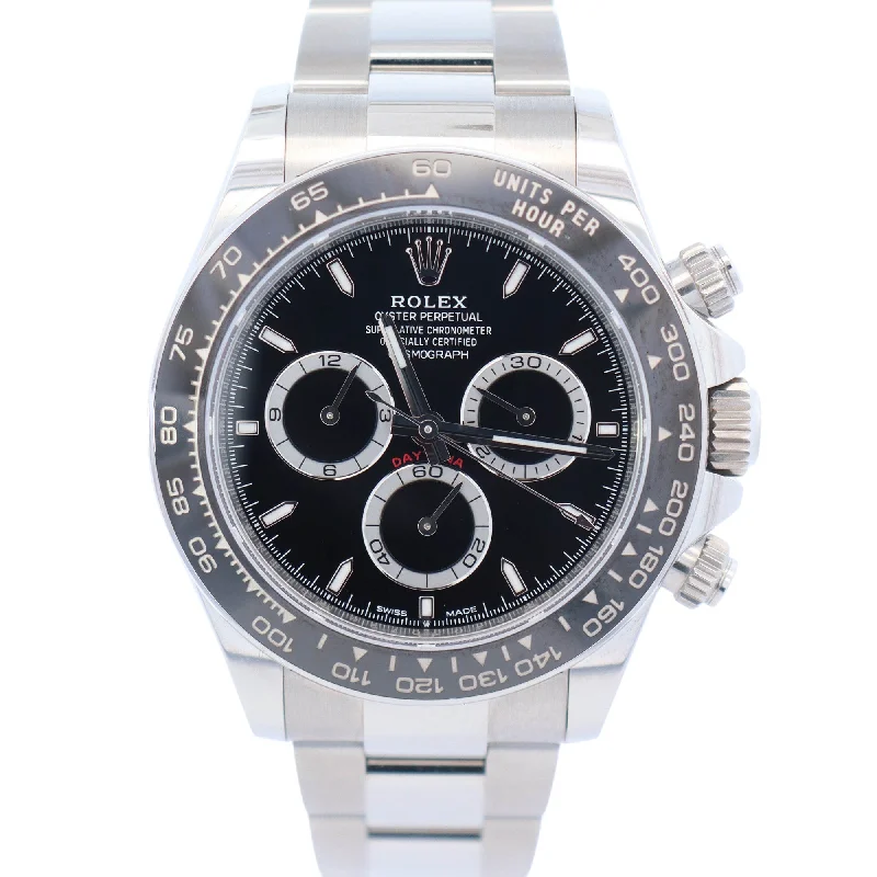 Watches For Preteen Fun-Watches For Young Boys-Rolex Daytona 40mm Black Dial Watch Ref# 126500LN