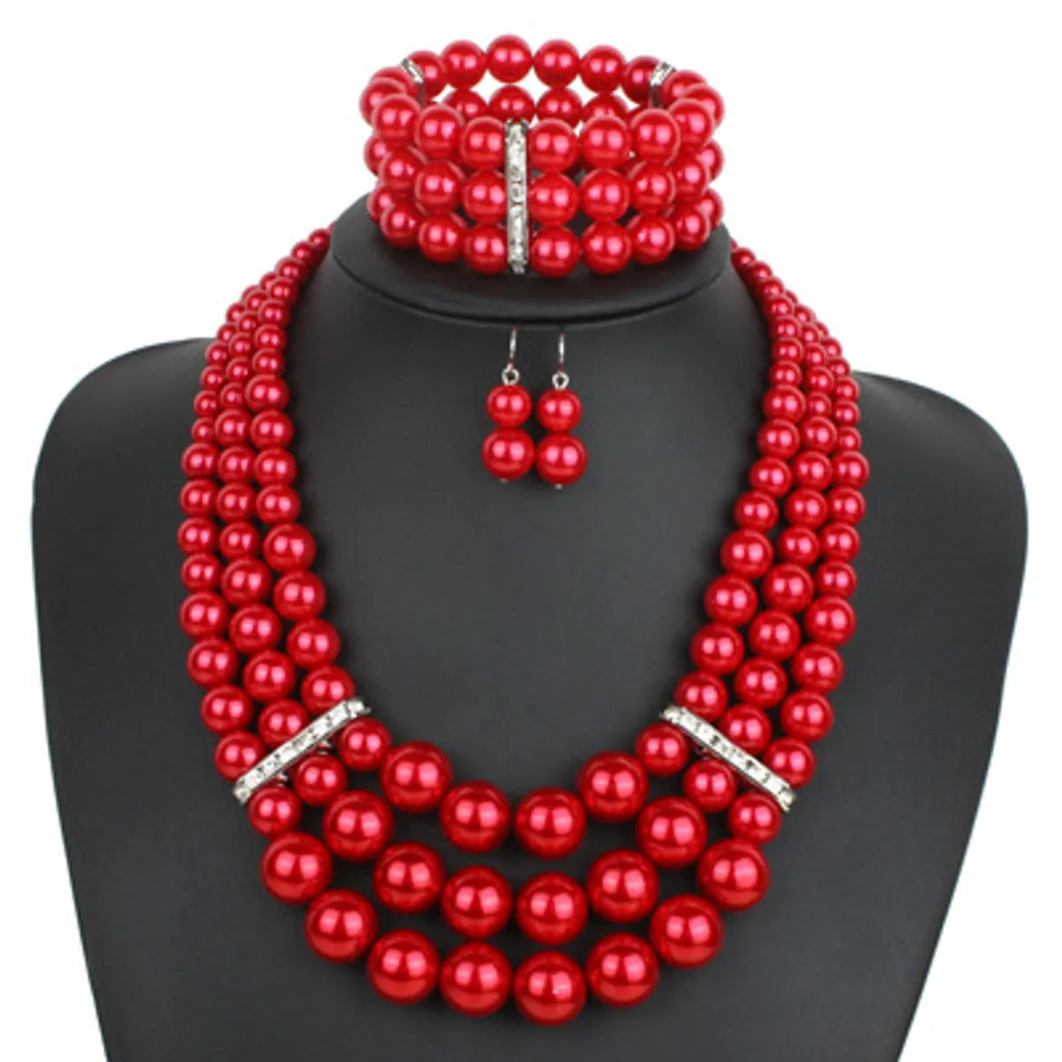 Necklaces With Micro Chains-Fashion Beads  Necklacegeometric (dark Red)  Nhct0158-dark Red